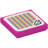 Visuel indicatif Rebrickable de Tuile 2 x 2 avec motif imprimé diamant (bijou) et code-barres (autocollant) (Tile 2 x 2 with Diamond (Jewel) and Barcode Print (Sticker))