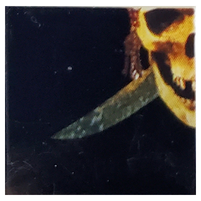 Visuel indicatif Rebrickable de Tuile 2 x 2 avec épée en mosaïque Pirates des Caraïbes, motif imprimé crâne (Tile 2 x 2 with Pirates of the Caribbean Mosaic Sword Blade, Skull Print)