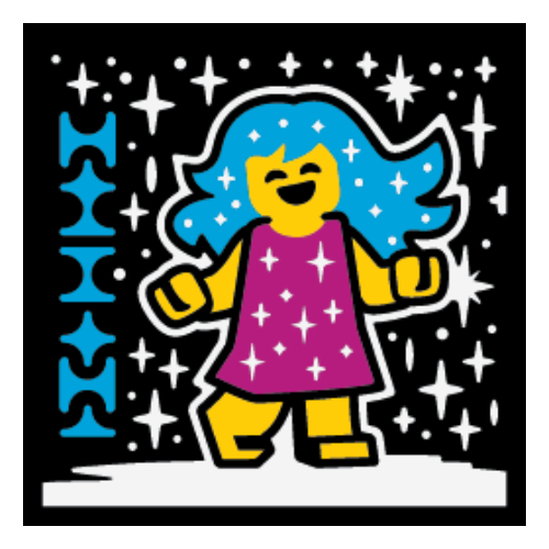 Visuel indicatif Rebrickable de Tuile 2 x 2 avec motif imprimé filtre scintillant (Tile 2 x 2 with Sparkle Filter Print)