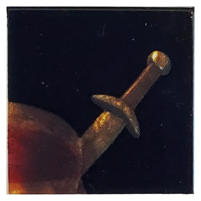 Visuel indicatif Rebrickable de Tuile 2 x 2 avec des pirates de l'épée de mosaïque des Caraïbes (Tile 2 x 2 with Pirates of the Caribbean Mosaic Sword Handle Print)
