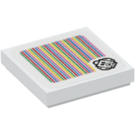 Tuile 2 x 2 avec foo et code à barres motif imprimé (autocollant) (Tile 2 x 2 with Foo and Barcode Print (Sticker))