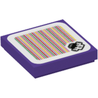 Tuile 2 x 2 avec motif imprimé épineux cheep cheep et code-barres (autocollant) (Tile 2 x 2 with Spiny Cheep Cheep and Barcode Print (Sticker))