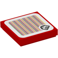 Tuile 2 x 2 avec motif imprimé huckit crabe et code-barres (autocollant) (Tile 2 x 2 with Huckit Crab and Barcode Print (Sticker))