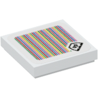 Tuile 2 x 2 avec motif imprimé goomba et code-barres en os (autocollant) (Tile 2 x 2 with Bone Goomba and Barcode Print (Sticker))