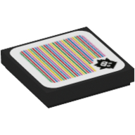 Tuile 2 x 2 avec motif imprimé ninji et code à barres (autocollant) (Tile 2 x 2 with Ninji and Barcode Print (Sticker))