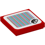 Tuile 2 x 2 avec motif imprimé épineux et code-barres (autocollant) (Tile 2 x 2 with Spiny and Barcode Print (Sticker))