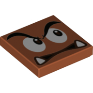 Tuile 2 x 2 avec le visage de goomba regardant le modèle imprimé gauche (Tile 2 x 2 with Goomba Face Looking Left Print)