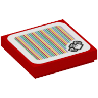 Tuile 2 x 2 avec motif imprimé para-koopa et code-barres (autocollant) (Tile 2 x 2 with Para-Koopa and Barcode Print (Sticker))
