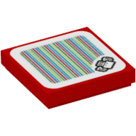 Tuile 2 x 2 avec motif imprimé para-koopa et code-barres (autocollant) (Tile 2 x 2 with Para-Koopa and Barcode Print (Sticker))