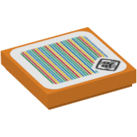 Tuile 2 x 2 avec motif imprimé bramball et code-barres (autocollant) (Tile 2 x 2 with Bramball and Barcode Print (Sticker))