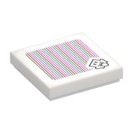 Tuile 2 x 2 avec motif imprimé boo et code-barres (autocollant) (Tile 2 x 2 with Boo and Barcode Print (Sticker))