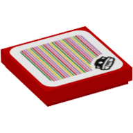 Tuile 2 x 2 avec motif imprimé épineux et code-barres (autocollant) (Tile 2 x 2 with Spiny and Barcode Print (Sticker))