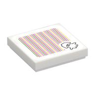Tuile 2 x 2 avec blooper et code à barres motif imprimé (autocollant) (Tile 2 x 2 with Blooper and Barcode Print (Sticker))