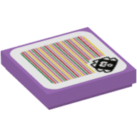 Tuile 2 x 2 avec oursin et code à barres motif imprimé (autocollant) (Tile 2 x 2 with Urchin and Barcode Print (Sticker))