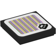 Tuile 2 x 2 avec motif imprimé flou et code à barres (autocollant) (Tile 2 x 2 with Fuzzy and Barcode Print (Sticker))