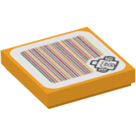 Tuile 2 x 2 avec motif imprimé eep cheep et code-barres (autocollant) (Tile 2 x 2 with Eep Cheep and Barcode Print (Sticker))