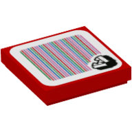 Visuel indicatif Rebrickable de Tuile 2 x 2 avec motif imprimé piranha et code à barres (autocollant) (Tile 2 x 2 with Piranha Plant and Barcode Print (Sticker))