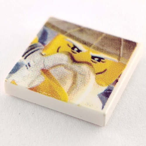 Visuel indicatif Rebrickable de Tuile 2 x 2 avec le visage de maître wu imprimé (Tile 2 x 2 with Master Wu Face Print)