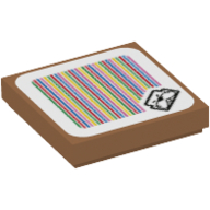 Tuile 2 x 2 avec motif imprimé monty mole et code-barres (autocollant) (Tile 2 x 2 with Monty Mole and Barcode Print (Sticker))