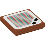 Visuel indicatif Rebrickable de Tuile 2 x 2 avec deux flèches et code à barres motif imprimé (autocollant) (Tile 2 x 2 with Two Arrows and Barcode Print (Sticker))