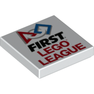 Visuel indicatif Rebrickable de Tuile 2 x 2 avec le premier logo LEGO league imprimé (Tile 2 x 2 with FIRST LEGO League Logo Print)