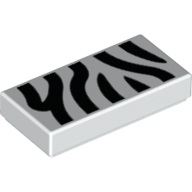 Visuel indicatif Rebrickable de Tuile 1 x 2 avec motif imprimé rayures zébrées (Tile 1 x 2 with Zebra Stripes Print)