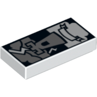 Visuel indicatif Rebrickable de Tuile 1 x 2 avec motif imprimé carte de tour de tarot (Tile 1 x 2 with Tarot Tower Card Print)