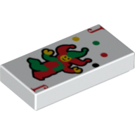 Visuel indicatif Rebrickable de Tuile 1 x 2 avec le modèle imprimé de Joker de carte à jouer (Tile 1 x 2 with Playing Card Joker Print)