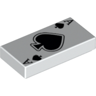 Visuel indicatif Rebrickable de Tuile 1 x 2 avec carte à jouer as de pique motif imprimé (Tile 1 x 2 with Playing Card Ace of Spades Print)