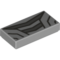 Visuel indicatif Rebrickable de Tuile 1 x 2 avec motif imprimé lignes épaisses et fines gris foncé (Tile 1 x 2 with Dark Bluish Gray Thick and Thin Lines Print)
