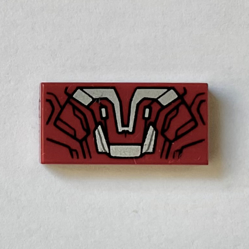 Tuile 1 x 2 avec armure Iron Man motif imprimé (Tile 1 x 2 with Iron Man Armor Print)