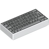 Visuel indicatif Rebrickable de Tuile 1 x 2 avec clavier d'ordinateur Motif imprimé standard (Tile 1 x 2 with Computer Keyboard Standard Print)