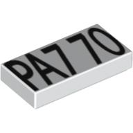 Visuel indicatif Rebrickable de Tuile 1 x 2 avec motif imprimé 'PA7 70' (Tile 1 x 2 with 'PA7 70' Print)
