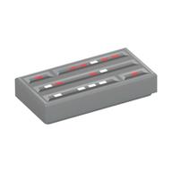 Visuel indicatif Rebrickable de Tuile 1 x 2 avec motif imprimé console d'ordinateur stylisée (Tile 1 x 2 with Stylised Computer Console Print)