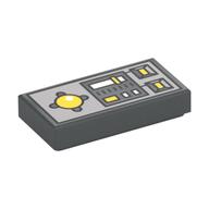 Visuel indicatif Rebrickable de Tuile 1 x 2 avec joystick et panneau de contrôle du véhicule imprimé (Tile 1 x 2 with Joystick and Vehicle Control Panel Print)