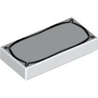 Visuel indicatif Rebrickable de Tuile 1 x 2 avec motif imprimé oreiller (Tile 1 x 2 with Pillow Outline Print)