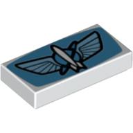 Visuel indicatif Rebrickable de Tuile 1 x 2 avec motif imprimé Planète avec Ailes et Fusée (Tile 1 x 2 with Planet with Wings and Rocket Print)