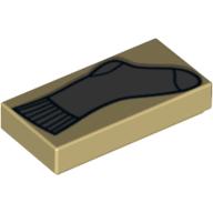Visuel indicatif Rebrickable de Tuile 1 x 2 avec motif imprimé chaussettes (Tile 1 x 2 with Sock Print)