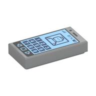Visuel indicatif Rebrickable de Tuile 1 x 2 avec téléphone portable avec '81%' et figurine sur écran imprimé (Tile 1 x 2 with Cell Phone with '81%' and Minifig on Screen Print)