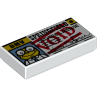 Visuel indicatif Rebrickable de Tuile 1 x 2 avec hans moleman drivers licence "VOID" motif imprimé (Tile 1 x 2 with Hans Moleman Drivers License "VOID" Print)