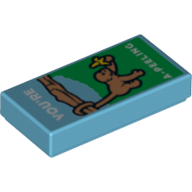 Visuel indicatif Rebrickable de Tuile 1 x 2 avec motif imprimé Singe avec Banane et 'YOU'RE A-PEELING' (Tile 1 x 2 with Monkey with Banana and 'YOU'RE A-PEELING' Print)