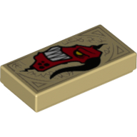 Visuel indicatif Rebrickable de Tuile 1 x 2 avec motif imprimé Globlin rouge (Tile 1 x 2 with Red Globlin Print)