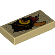 Visuel indicatif Rebrickable de Tuile 1 x 2 avec motif œil et corne (Tile 1 x 2 with Eye and Horn Print)