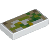 Tuile 1 x 2 avec motif imprimé peau de golem Minecraft (Tile 1 x 2 with Minecraft Golem Skin Print)