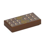 Visuel indicatif Rebrickable de Tuile 1 x 2 avec motif imprimé barre de chocolat (Tile 1 x 2 with Chocolate Bar Print)
