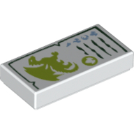Visuel indicatif Rebrickable de Tuile 1 x 2 avec dragon liste élémentaire motif imprimé (Tile 1 x 2 with Dragon Elemental List Print)