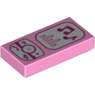 Visuel indicatif Rebrickable de Tuile 1 x 2 avec téléphone portable / lecteur de musique motif imprimé (Tile 1 x 2 with Cell Phone / Music Player Print)