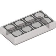 Visuel indicatif Rebrickable de Tuile 1 x 2 avec motif imprimé carrés d'argent (Tile 1 x 2 with Silver Squares Print)