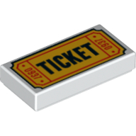 Visuel indicatif Rebrickable de Tuile 1 x 2 avec motif imprimé 'TICKET' et '0937' (Tile 1 x 2 with 'TICKET' and '0937' Print)
