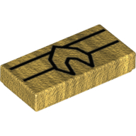 Visuel indicatif Rebrickable de Tuile 1 x 2 avec logo Aquaman et motif imprimé lignes (Tile 1 x 2 with Aquaman Logo and Lines Print)